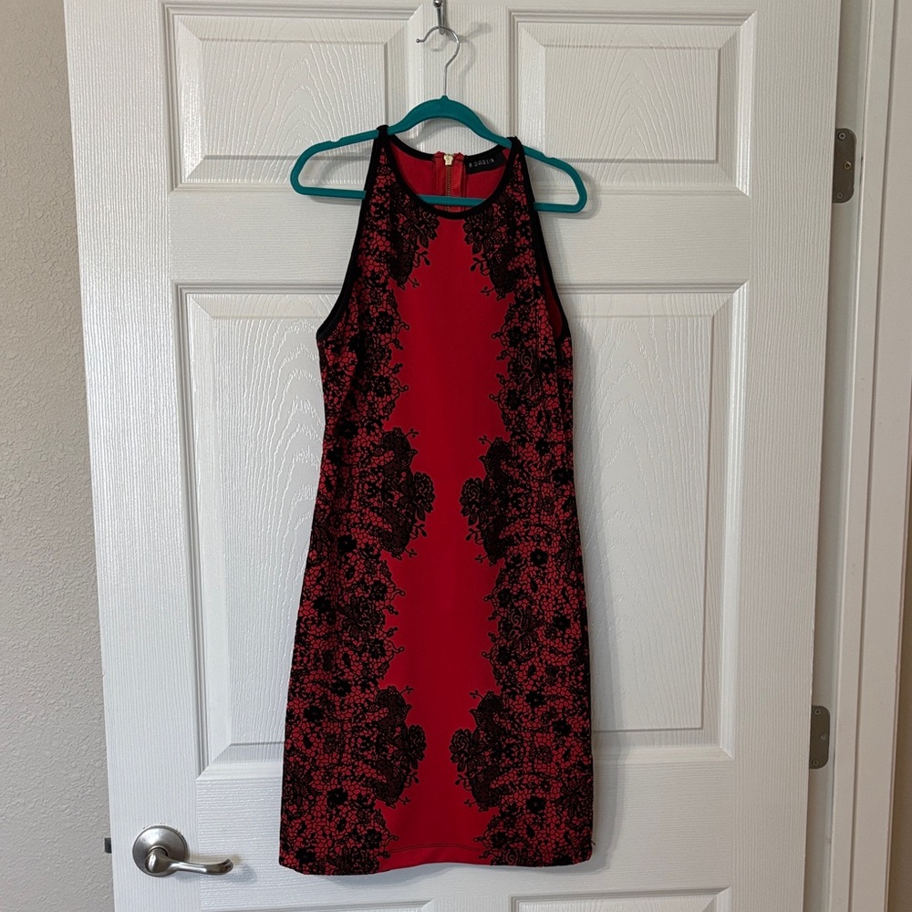 B Darlin Red and Black knee length Dress size Junior 5/7 or S/M